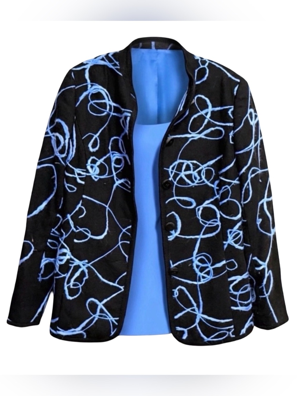 Carlisle Designer Jacket & Skirt Set | Abstract Blue Art Print - Picture 1 of 15